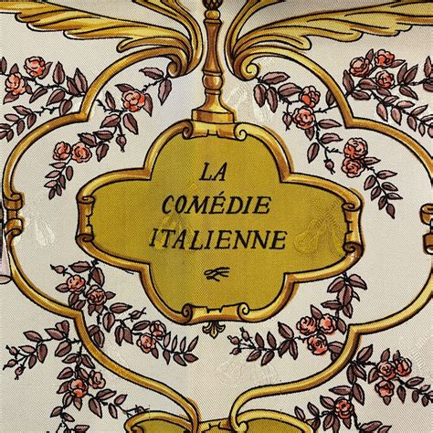 comedie italienne by philippe ledoux hermes|Hermes La Comédie Italienne by Philippe Ledoux Silk Scarf.